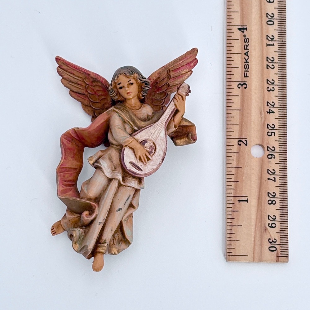Fontanini 670 Angel Ornament Vintage Depose Italy Figurine Mandolin Player - Picture 4 of 11